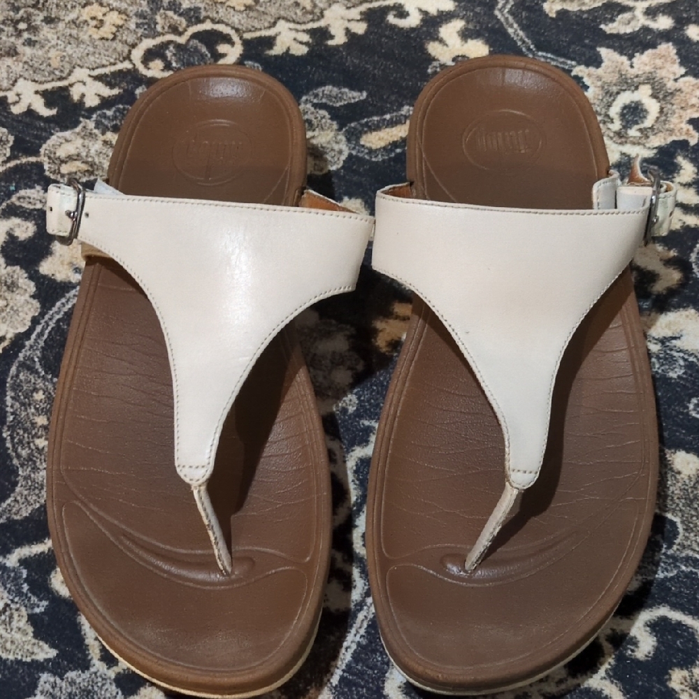 Fitflop Cream and Brown Sandals